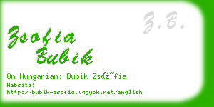 zsofia bubik business card